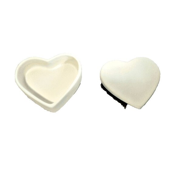 4 Pack - BISQUE IMPORTS FIGURINES Large Heart Box - Ready to Paint - No Firing - Picture 6 of 7